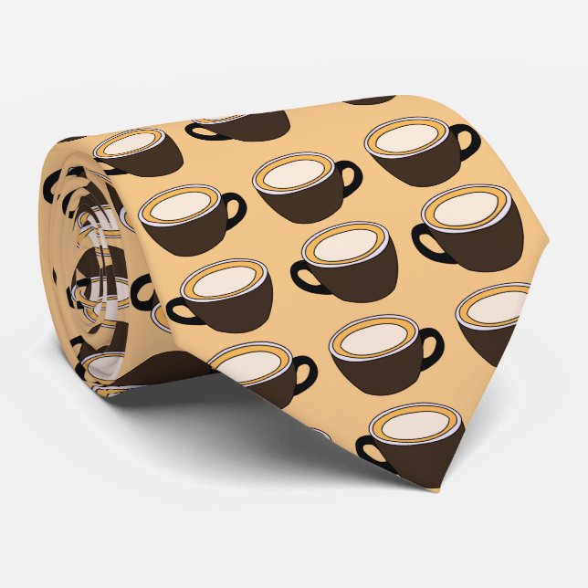 Cravate Coffee Cup Pattern (Roulé)