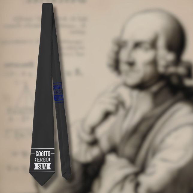 Cravate Cogito ergo sum - Latin phrase -noir (Créateur téléchargé)
