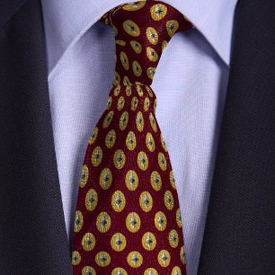 Cravate Coin Crypto Ethereum bordeaux et jaune