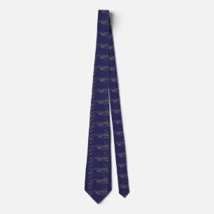 Cravate Col avec cravise Navy et lignes abstraites élégant
