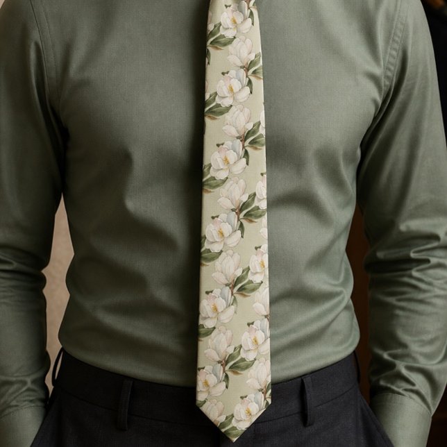 Cravate Col avec motif floral Magnolia (Créateur téléchargé)