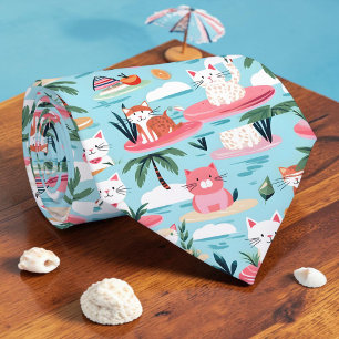 Cravate Col de chat de plage d'été Necktie Tie