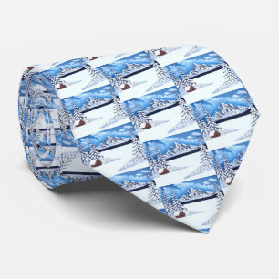 Cravate Col de foulard Scène hivernale merveilleuse