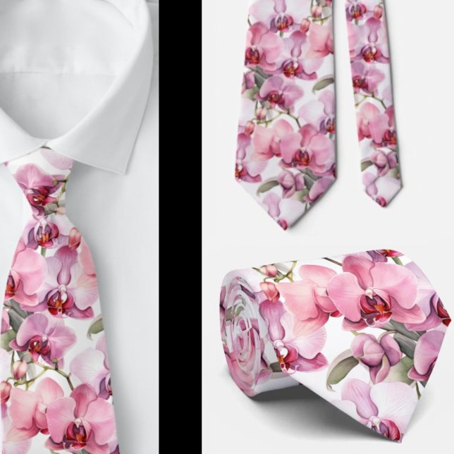 Cravate Col élégant orchidée rose (Créateur téléchargé)