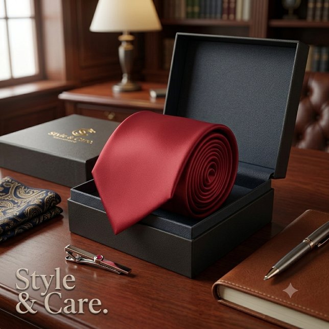Cravate Col élégant rouge de Noël foncé pour les fêtes (Dark Christmas Red Elegant Holiday Neck Tie)