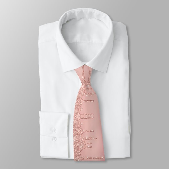 Cravate Col Glissant Pailleté Rose Gold (Attaché)