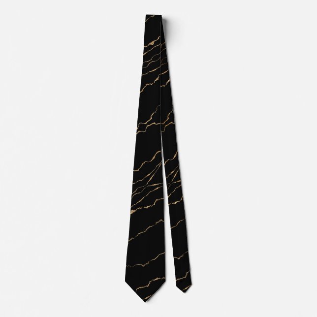 Cravate Col noir avec fils dorés - Choisissez la couleur (Devant)