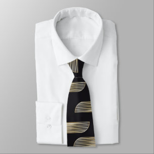 Cravate Col noir et or géométrique Luxueux pour Homme – Él