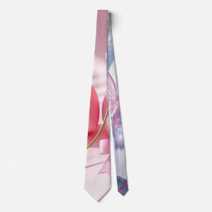 Cravate Col rose bleu pastel floral art tie rêvuse