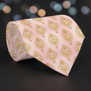 Cravate Col & Rose Poussiéreux Élégant Cœur Necktie Person