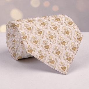 Cravate Col & Rose Poussiéreux Élégant Cœur Necktie Person