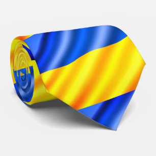 Cravate Col soutien à l'Ukraine - Drapeau ukrainien