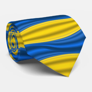 Cravate Col soutien drapeau ukrainien Liberté pour l'Ukrai
