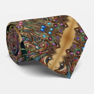 Cravate Colier Art Déco Art Nouveau Circuit imprimé arc-en