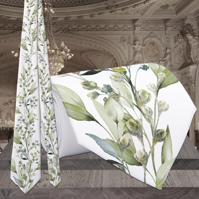 Cravate Colier de mariage Spray de Eucalyptus et Vignes &  (Créateur téléchargé)