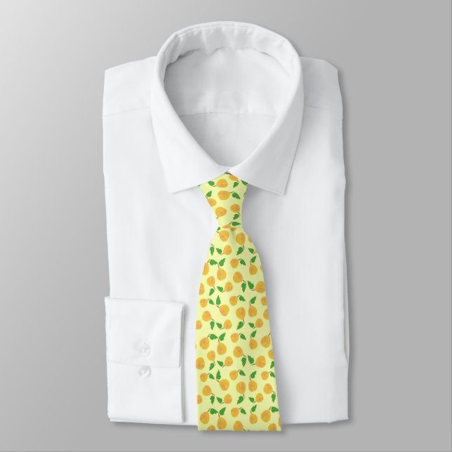 Cravate Collection Poires Dorées Crème Dorée (Attaché)