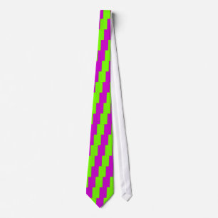 Cravate Collection Rétro Fluoro Lime-Green & Purple