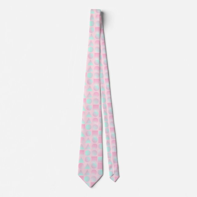 Cravate Collection Tendance Abstraite Rose Foncé Menthe (Devant)