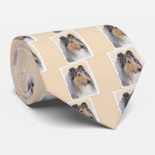 Cravate Collie (Rough) Peinture - Cute Original Chien Art