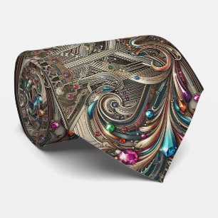 Cravate Collier Art Déco Art Nouveau Circuit imprimé arc-e