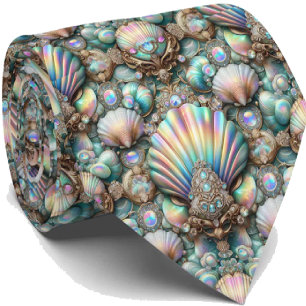 Cravate Collier Beach Lovers   Motif coquillage diamant op