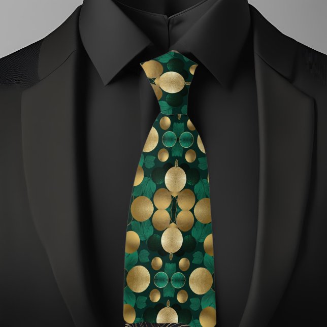 Cravate Collier Bold Circles d'Émeraude et d'Or (Créateur téléchargé)