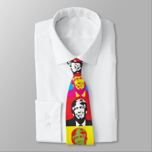 CRAVATE COLLIER DE CHEMISE POP ART DONALD TRUMP
