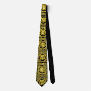 Cravate Collier de tête de Méduse dorée