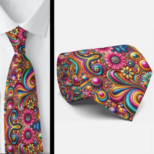 Cravate Collier Fleur de Pouvoir Hippie (Créateur téléchargé)