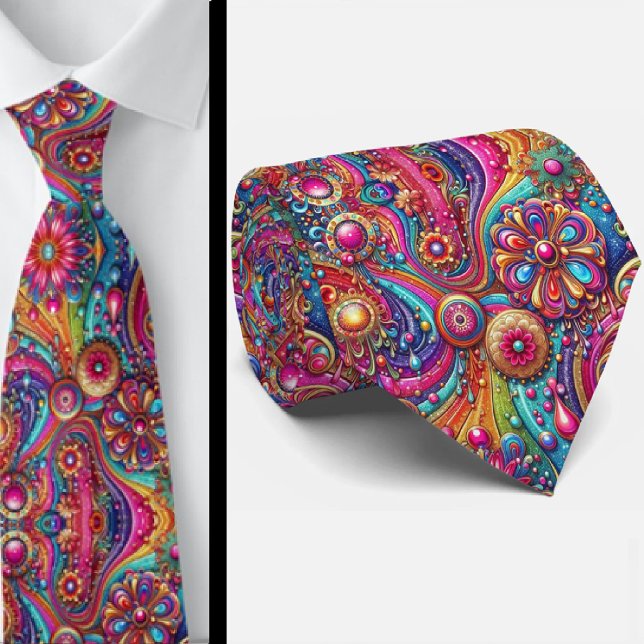 Cravate Collier Fleur de Pouvoir Hippy (Créateur téléchargé)