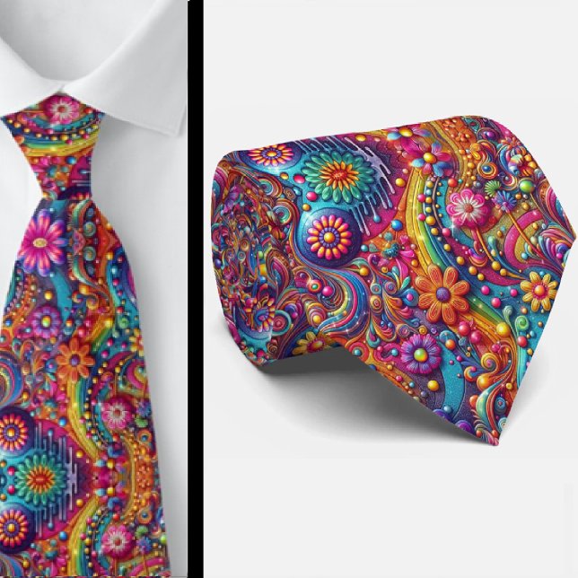 Cravate Collier Fleur de Pouvoir Hippy (Créateur téléchargé)