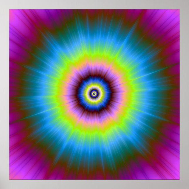 Cravate-colorant en Poster bleu rose jaune (Devant)