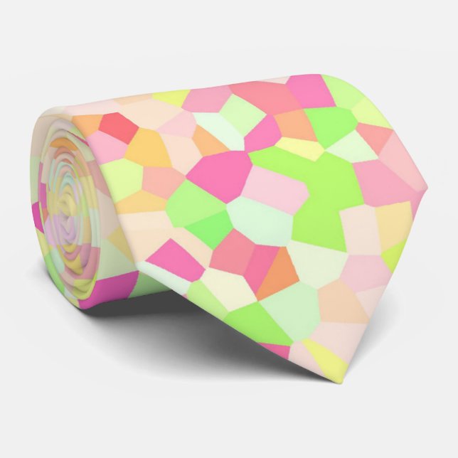 Cravate Coloré brillant Funky Eclectique Sprinkie Mosaïque (Roulé)