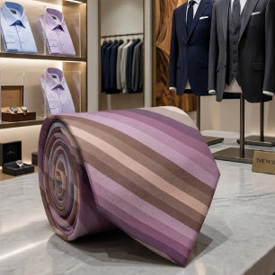 Cravate Coloré Brun Violet Damier Couleurs De L'Année