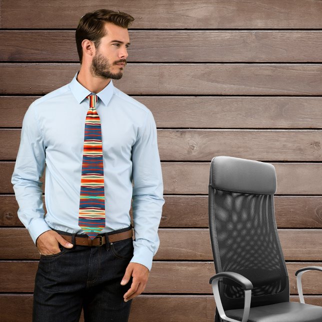 Cravate Coloré motif sud-ouest abstrait contemporain (Créateur téléchargé)