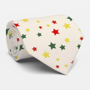 Cravate Coloré Red Star Motif Festif moderne Noël