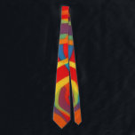 Cravate Colorful and Bright Abstract Art Tie<br><div class="desc">This fun tie has my original graphic artwork - featuring my digital abstract painting and in an illustrated artsy style. The main color tones are red, blue, yellow and other bright hues. This tie is printed on front and back for a cohesive appearance. It would make a great gift for...</div>