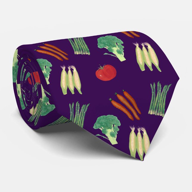 Cravate Colorful Assorted Vegetables Ties (Roulé)