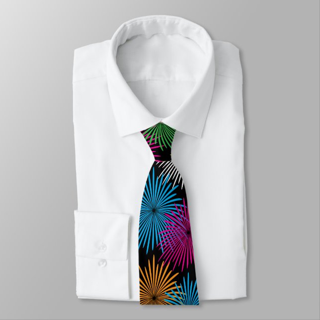 Cravate Colorful fireworks display party neck tie (Attaché)