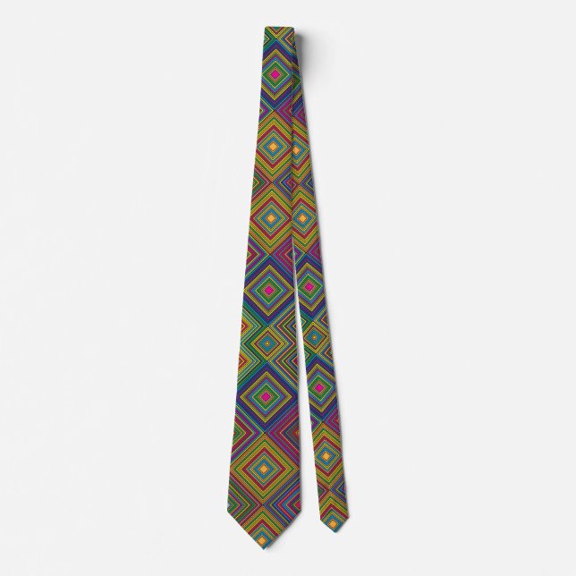 Cravate Colorful geometric pattern tie displayed front  (Devant)