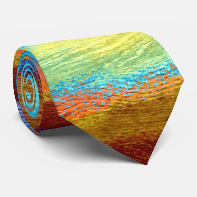 Cravate Colorful Moderne Arrière - plan de grain de bois # (Roulé)