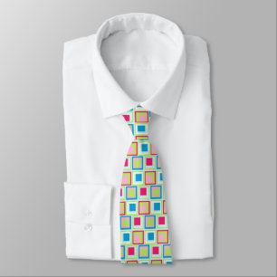 Cravate Colorful Retro Squares Tie