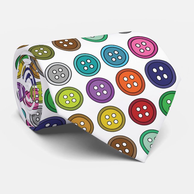 Cravate Colorful Sewing Buttons Fashion Tailor  (Roulé)