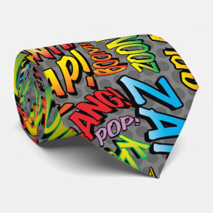 Cravate Comic Book Pop Art Sounds Superhero