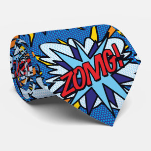Cravate Comic Book Pop Art ZOMG Superhero