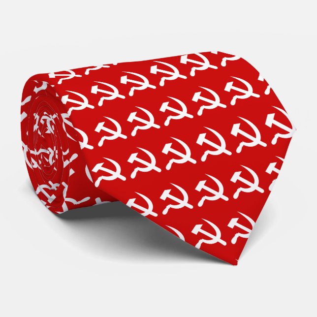 Cravate Communisme marteau et faucille motif sans couture (Roulé)