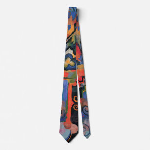 Cravate Composition colorée par August Macke, Art Vintage