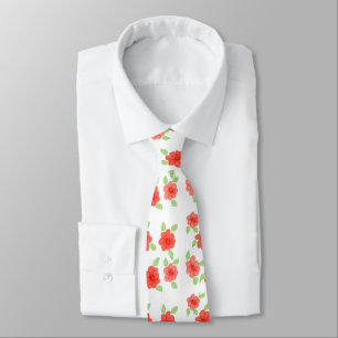 Cravate Concepteur à fleurs orange