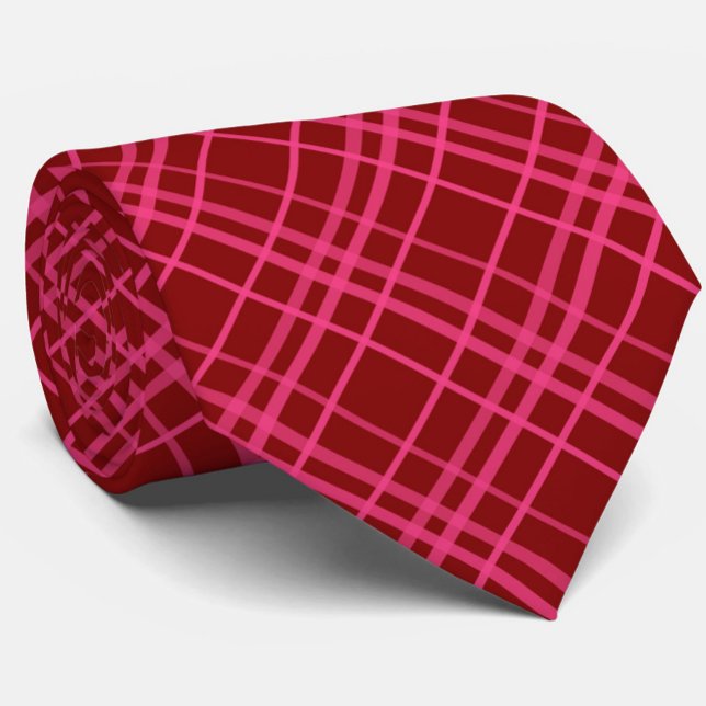 Cravate Conception de carreaux à carreaux rose et marron (Créateur téléchargé)