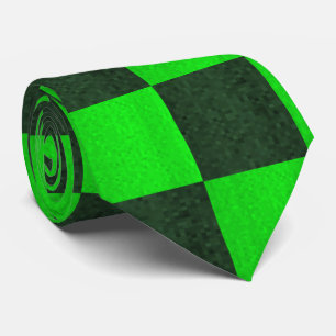 Cravate Conception de carreaux de mosaïque bicolores verts